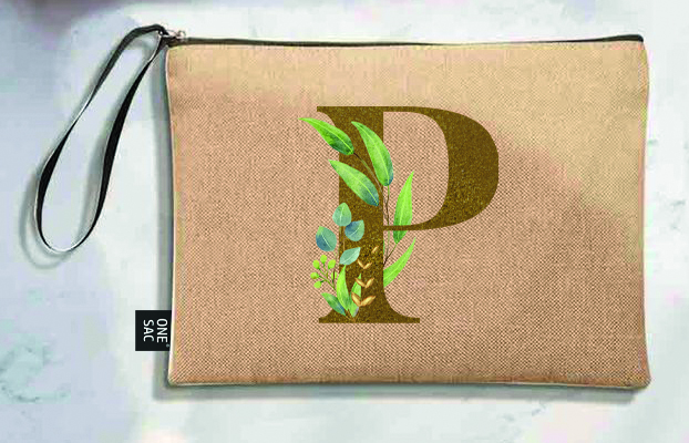 Bolso de mano letra p una pieza (diseño variado) (25×18×1 )